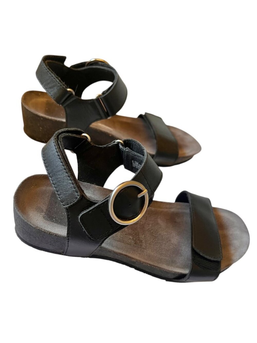 Munro Women's Sinatra Sandals Size 8.5 M Black Wedge Arch Support Cushioned - Picture 3 of 13